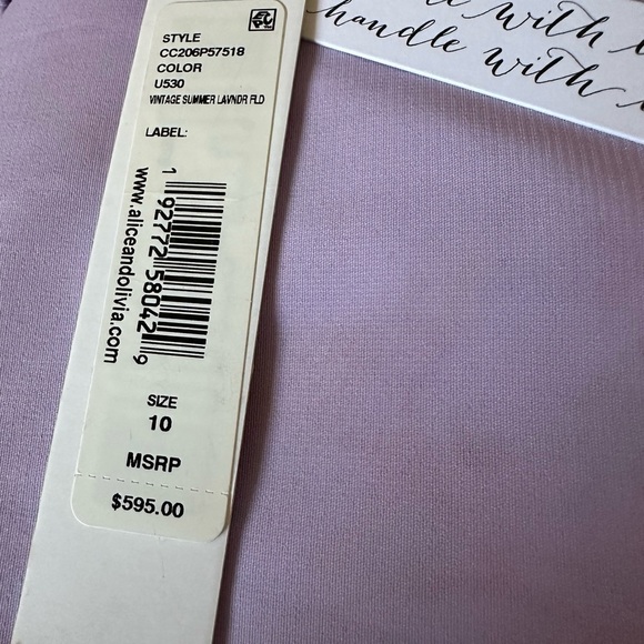 Alice + Olivia Vintage Summer Lavender Floral Textured Patchwork Dress - Picture 3 of 5